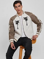 Ace Satin Palms Flight Jacket