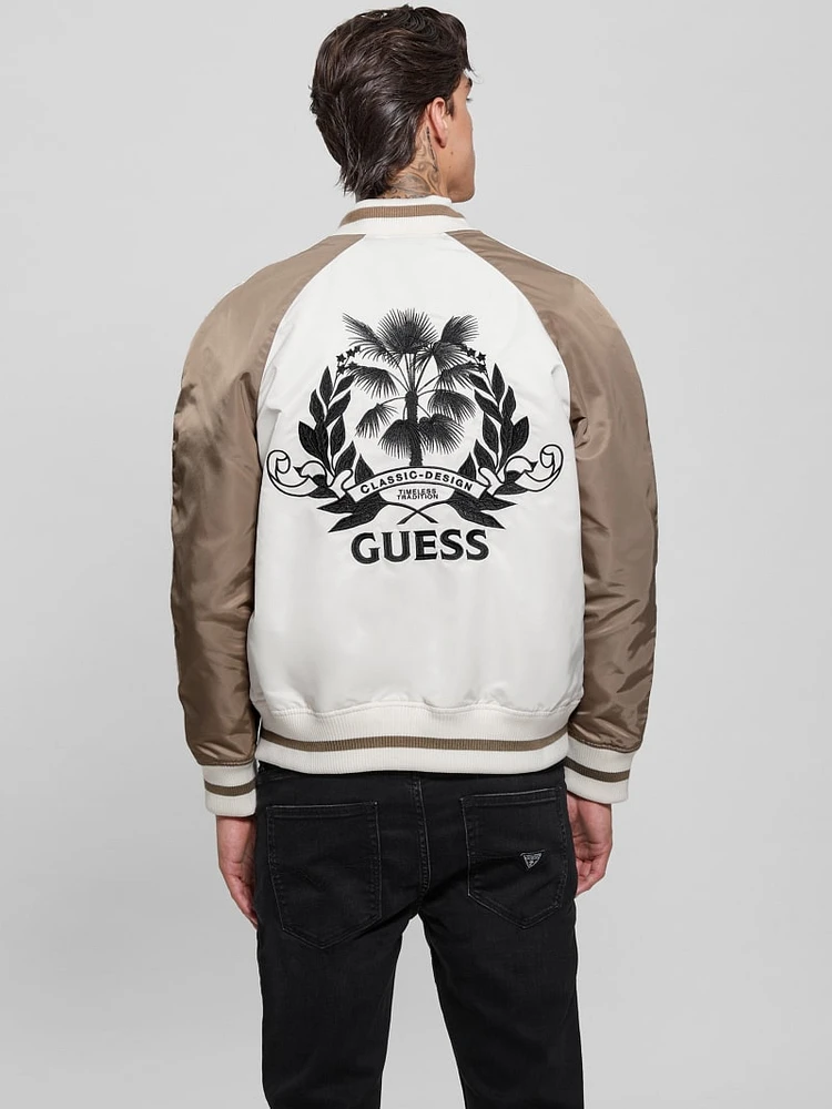 Ace Satin Palms Flight Jacket