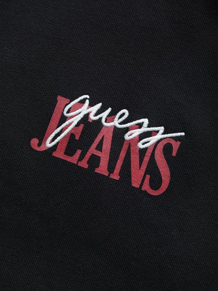 Mixed Chest Logo Hoodie