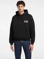 Mixed Chest Logo Hoodie