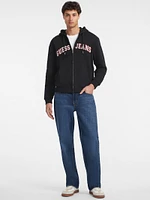 Chenille Patch Zip-Up Hoodie