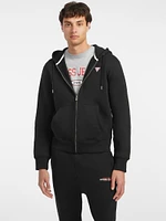 Slim Mini Patch Zip-Up Hoodie