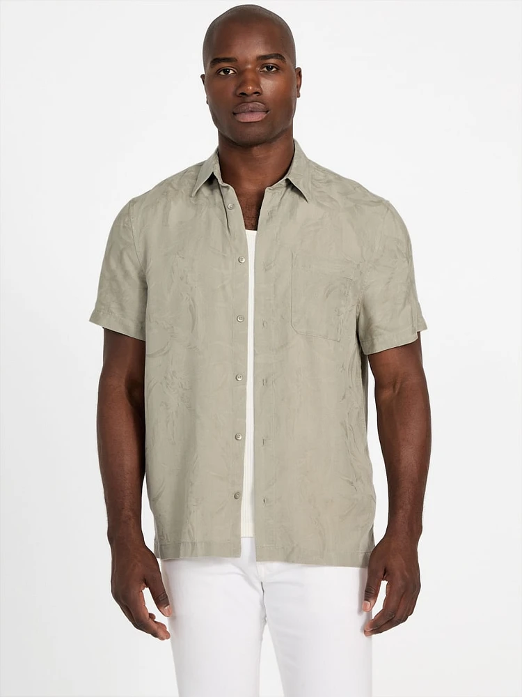 Eco Jacquard Foliage Pocket Shirt