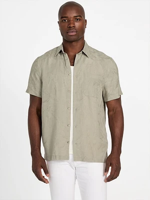 Eco Jacquard Foliage Pocket Shirt
