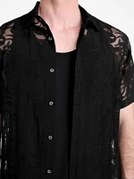 Floral Devore Burnout Shirt