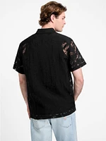 Floral Devore Burnout Shirt