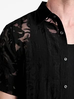 Floral Devore Burnout Shirt