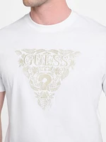 Eco Flower Embroidered Logo Tee