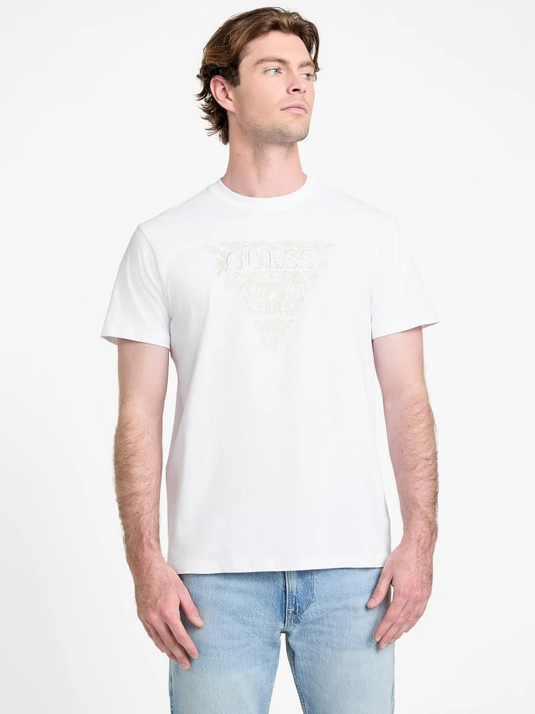 Eco Flower Embroidered Logo Tee
