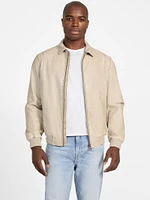 Faux-Leather Aviator Jacket