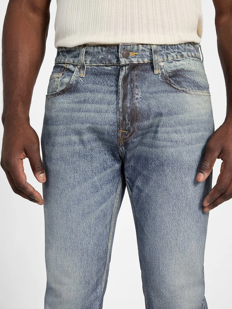 Rodeo Printed Denim Straight Jeans