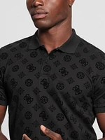 Flocked Peony Polo