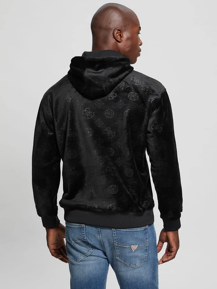 Embossed Velvet Hoodie