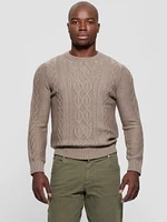 Eco Noah Crewneck Celtic Cable-Knit Sweater