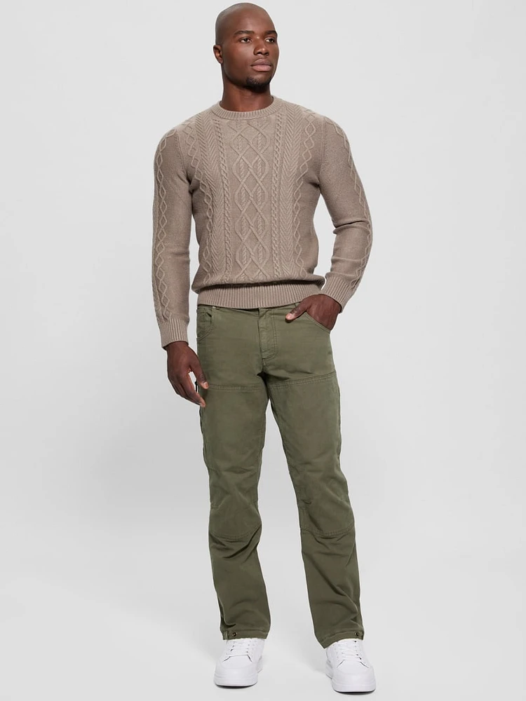 Eco Noah Crewneck Celtic Cable-Knit Sweater