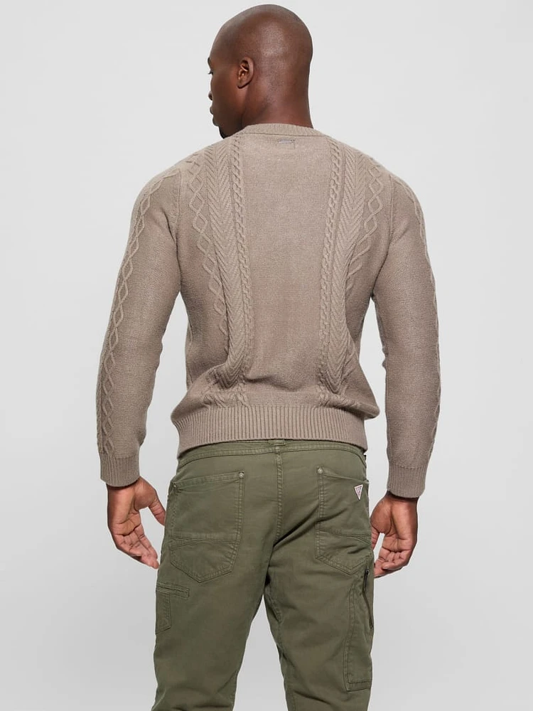 Eco Noah Crewneck Celtic Cable-Knit Sweater