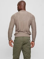 Eco Noah Crewneck Celtic Cable-Knit Sweater