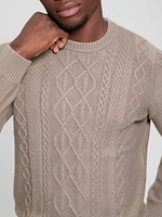 Eco Noah Crewneck Celtic Cable-Knit Sweater