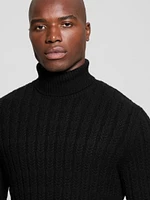 Eco Ezra Turtleneck Cable-Knit Sweater