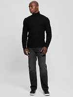 Eco Ezra Turtleneck Cable-Knit Sweater