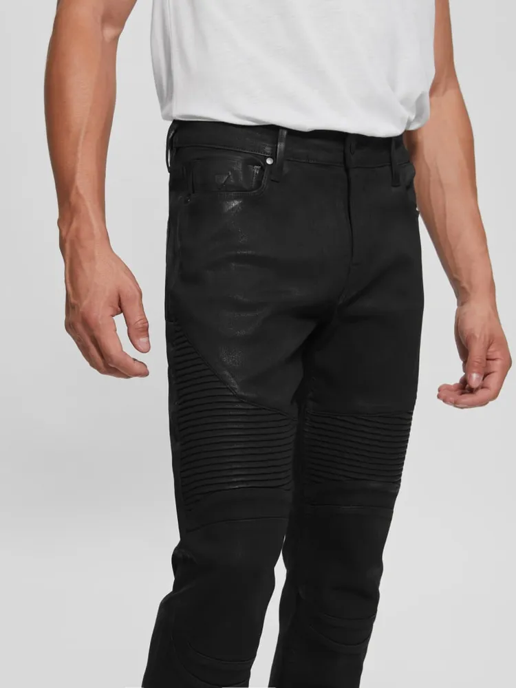 Freeform Coated Moto Tapered Jeans