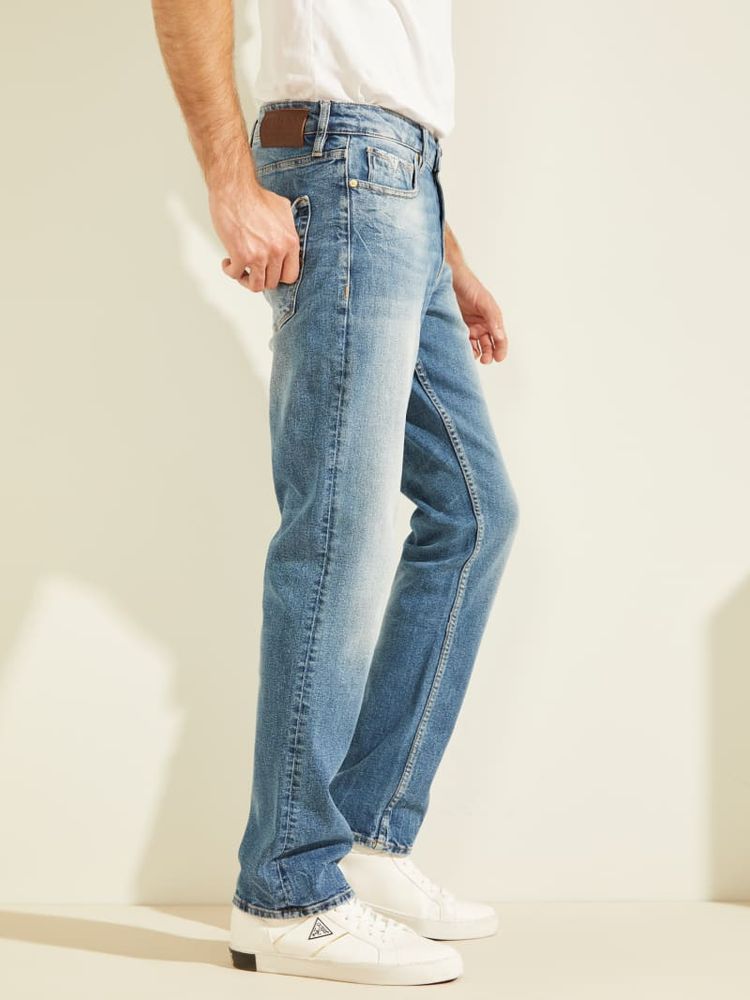 Regular Straight Faded Jeans