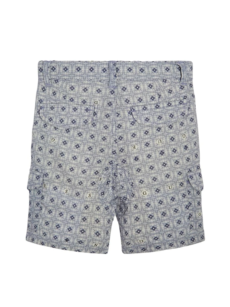 Printed Linen-Blend Shorts (3M-7)