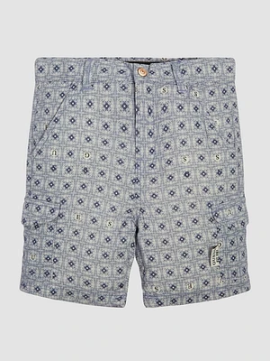 Printed Linen-Blend Shorts (3M-7)