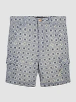 Printed Linen-Blend Shorts (3M-7)