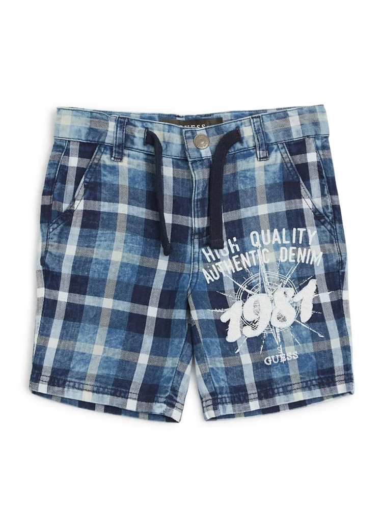 Patch Plaid Shorts (2-7)