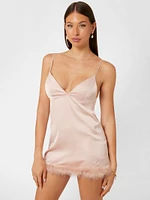 Eco Mini Feather Slip Dress