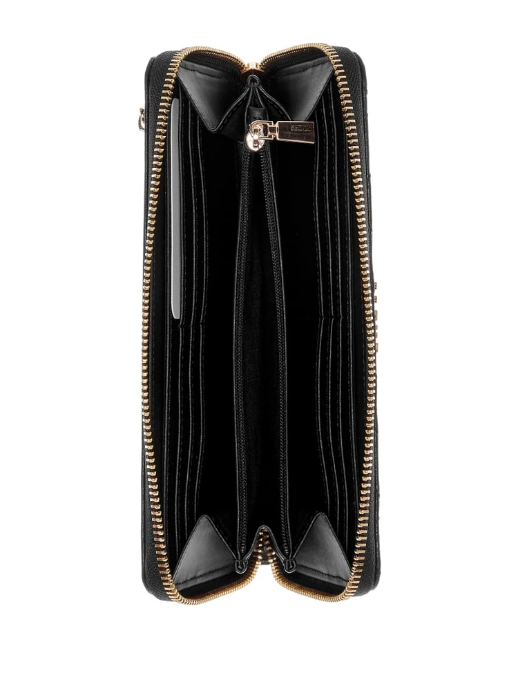 Zarela Debossed Large Zip-Around Wallet