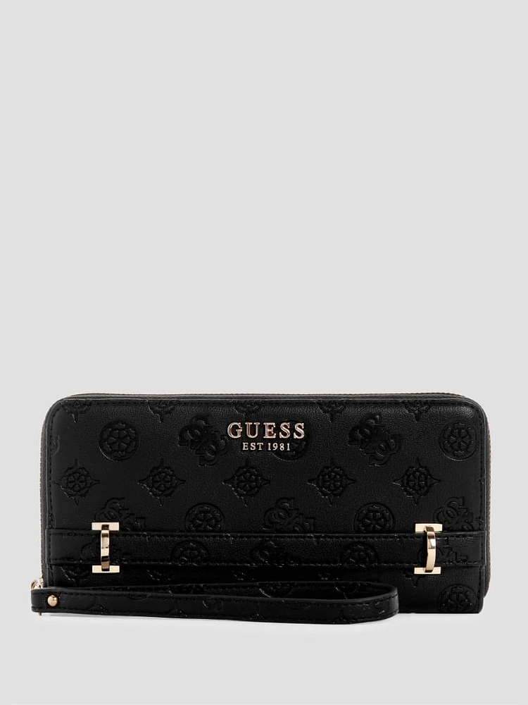 Zarela Debossed Large Zip-Around Wallet