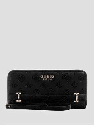 Zarela Debossed Large Zip-Around Wallet