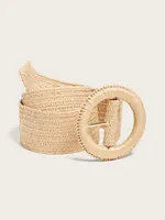 Raffia Straw Waist Belt