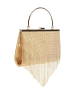 Rhinestone Fringe Clutch