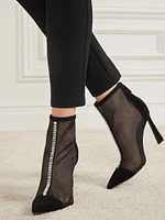 Fearne Embellished Mesh Ankle Bootie