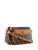 Nell Logo Double Pouch Crossbody