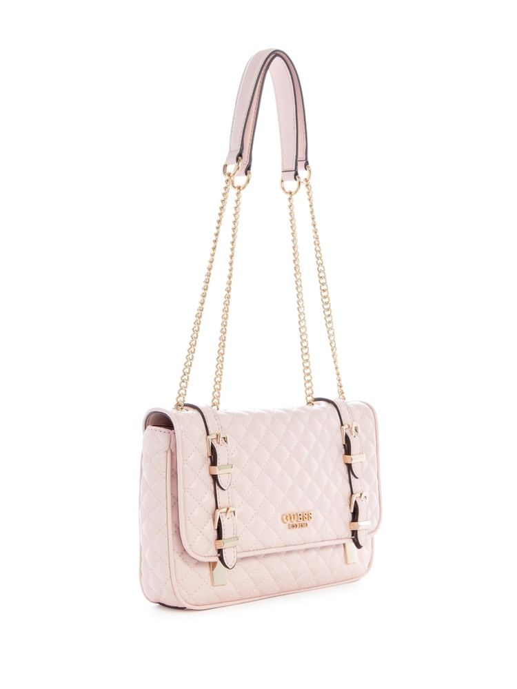 GUESS Adam Mini Crossbody Flap, Taupe: Handbags