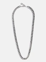 Silver-Tone Curb Chain Necklace