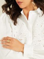 14K Gold-Plated Dome Ring Set - Size 7