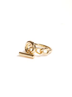 14KT Gold-Plated Toggle Ring - Size 7