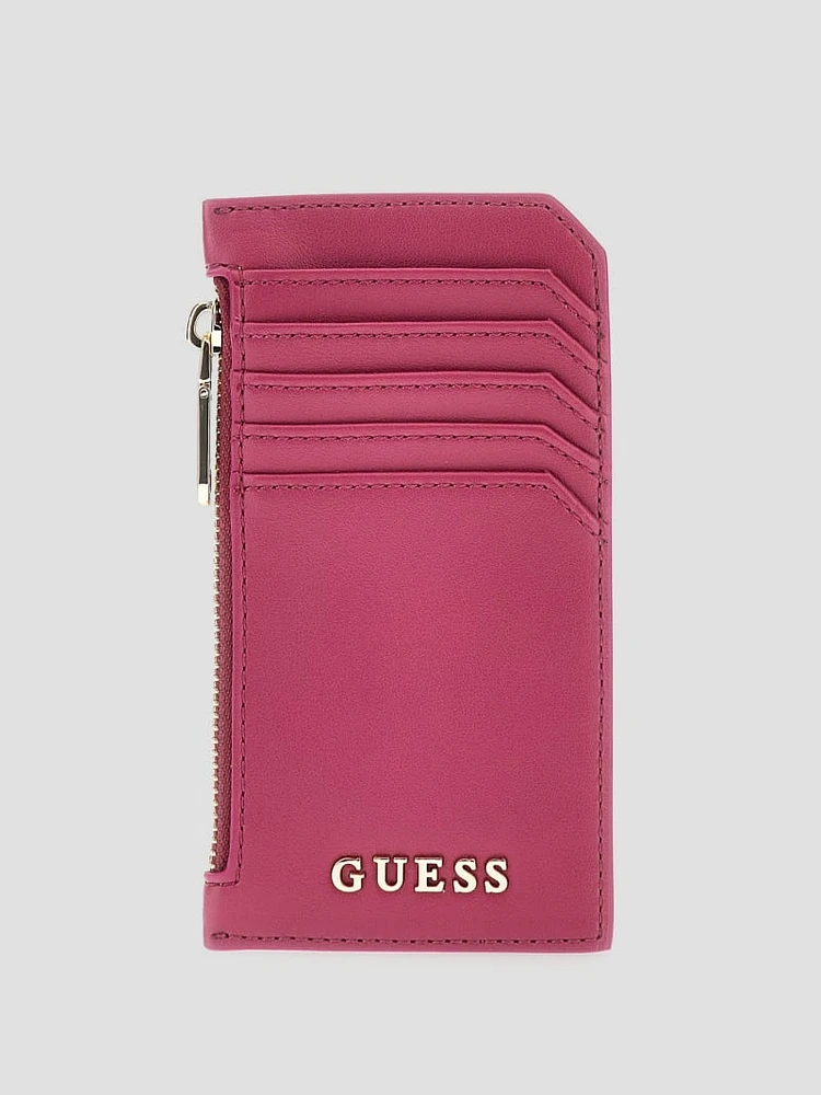 Faux-Leather Zip Card Holder
