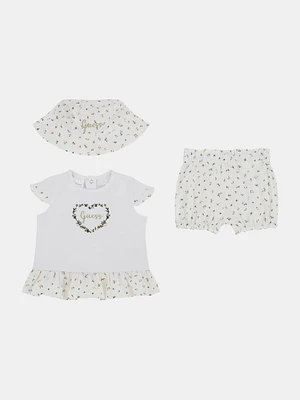 Eco Floral Tee, Shorts and Bucket Hat Set (0-12M)