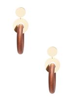 14K Gold-Plated and Wood Statement Earring