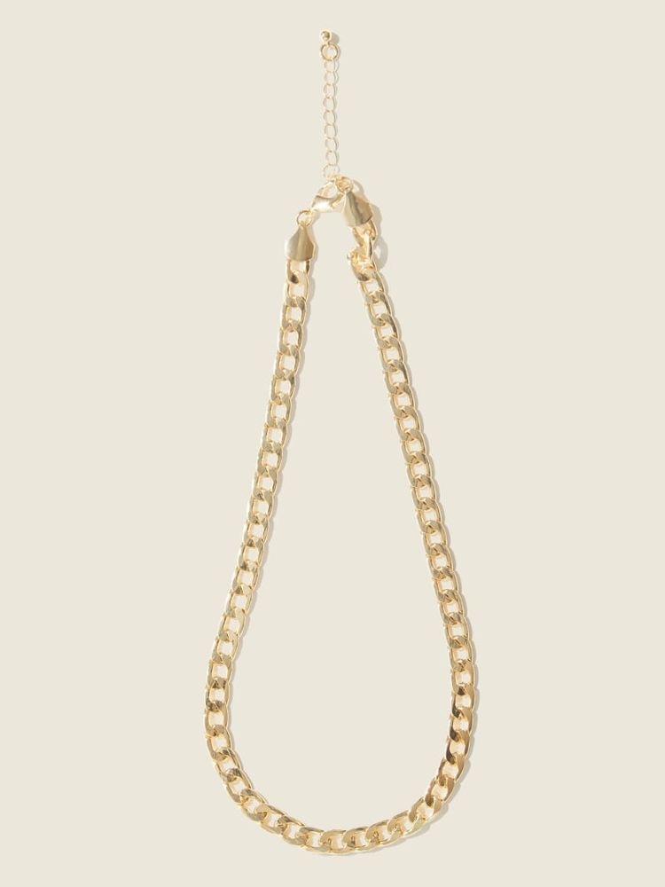 14K Gold-Plated Curb Chain Necklace