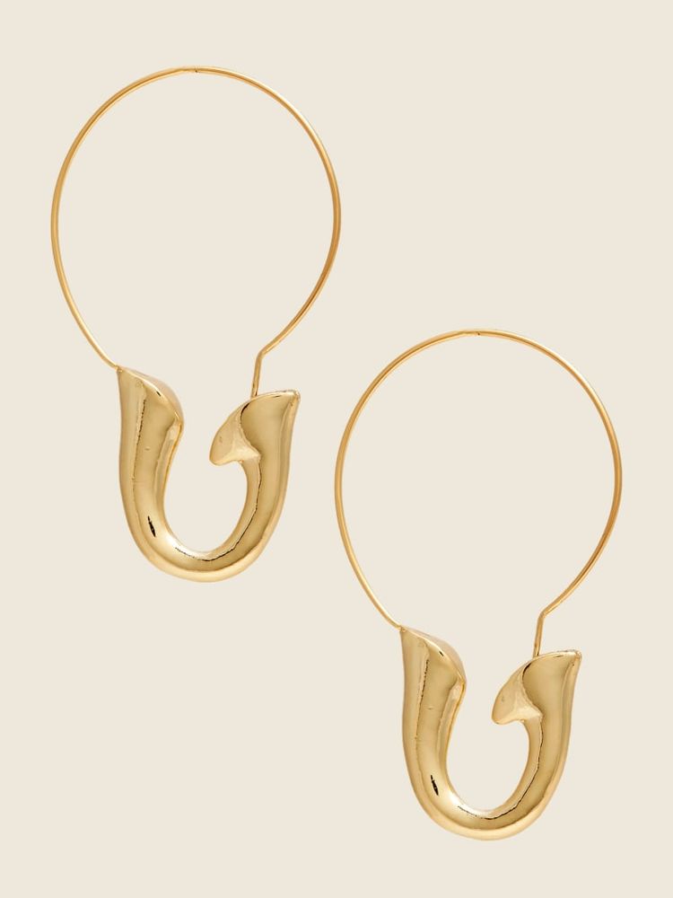 14K Gold-Plated Hook Hoop Earring