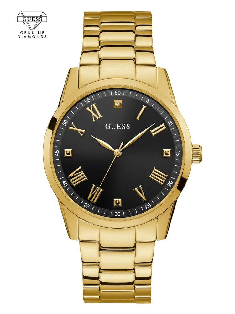 Gold-Tone Analog Diamond Watch