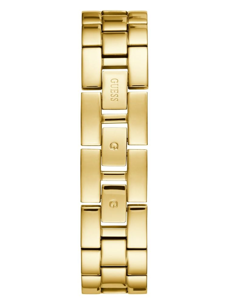 Gold-Tone Crystal Bangle Analog Watch