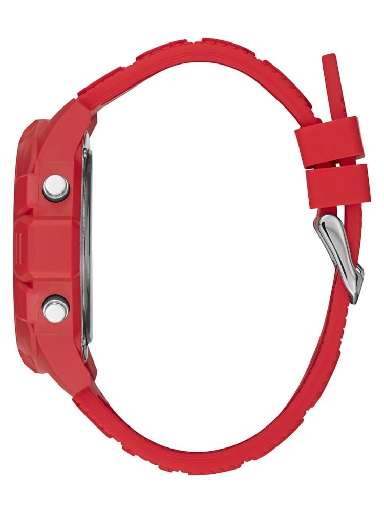 Oversized Red Silicone Analog and Digital Watch